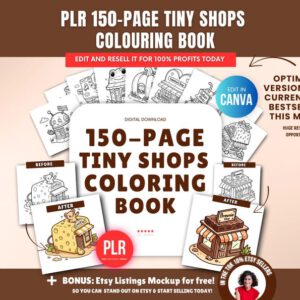 Livre pour colorier de 150 pages sur des liens (PLR), plante modifiable de Canva, derechos de reventa (PLR), paquet de pages pour colorer