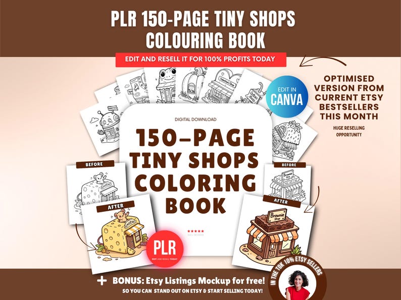 Livre pour colorier de 150 pages sur des liens (PLR), plante modifiable de Canva, derechos de reventa (PLR), paquet de pages pour colorer